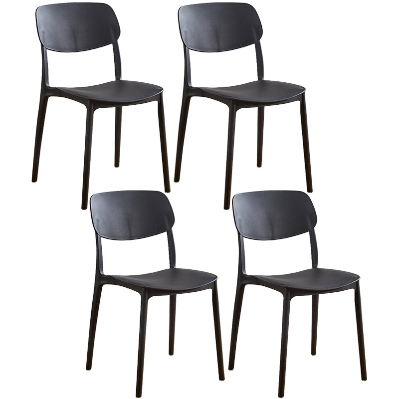 Glam Style Plastic Side Chair Matte Finish Open Back Home Use Dining Chair Black Set of 4 Clearhalo ' kitchen&dining_furn' 'Dining Chairs' 'Dining Tables & Seating' 'dining_chair' 'Furniture' 'furniture_dining_chair' 'Kitchen & Dining Furniture' 'kitchen' 3564247