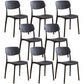 Glam Style Plastic Side Chair Matte Finish Open Back Home Use Dining Chair Black Set of 8 Clearhalo ' kitchen&dining_furn' 'Dining Chairs' 'Dining Tables & Seating' 'dining_chair' 'Furniture' 'furniture_dining_chair' 'Kitchen & Dining Furniture' 'kitchen' 3564250