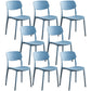 Glam Style Plastic Side Chair Matte Finish Open Back Home Use Dining Chair Blue Set of 8 Clearhalo ' kitchen&dining_furn' 'Dining Chairs' 'Dining Tables & Seating' 'dining_chair' 'Furniture' 'furniture_dining_chair' 'Kitchen & Dining Furniture' 'kitchen' 3564253