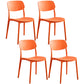 Glam Style Plastic Side Chair Matte Finish Open Back Home Use Dining Chair Orange Set of 4 Clearhalo ' kitchen&dining_furn' 'Dining Chairs' 'Dining Tables & Seating' 'dining_chair' 'Furniture' 'furniture_dining_chair' 'Kitchen & Dining Furniture' 'kitchen' 3564254