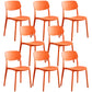 Glam Style Plastic Side Chair Matte Finish Open Back Home Use Dining Chair Orange Set of 8 Clearhalo ' kitchen&dining_furn' 'Dining Chairs' 'Dining Tables & Seating' 'dining_chair' 'Furniture' 'furniture_dining_chair' 'Kitchen & Dining Furniture' 'kitchen' 3564255