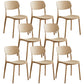 Glam Style Plastic Side Chair Matte Finish Open Back Home Use Dining Chair Brown Set of 8 Clearhalo ' kitchen&dining_furn' 'Dining Chairs' 'Dining Tables & Seating' 'dining_chair' 'Furniture' 'furniture_dining_chair' 'Kitchen & Dining Furniture' 'kitchen' 3564257