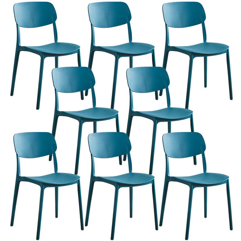 Glam Style Plastic Side Chair Matte Finish Open Back Home Use Dining Chair Peacock Blue Set of 8 Clearhalo ' kitchen&dining_furn' 'Dining Chairs' 'Dining Tables & Seating' 'dining_chair' 'Furniture' 'furniture_dining_chair' 'Kitchen & Dining Furniture' 'kitchen' 3564259