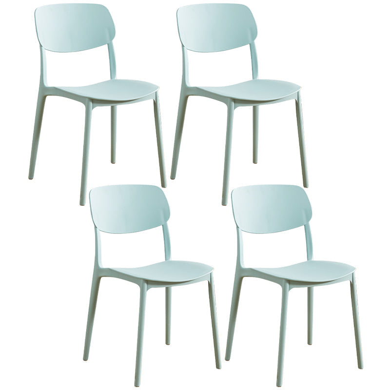 Glam Style Plastic Side Chair Matte Finish Open Back Home Use Dining Chair Green Set of 4 Clearhalo ' kitchen&dining_furn' 'Dining Chairs' 'Dining Tables & Seating' 'dining_chair' 'Furniture' 'furniture_dining_chair' 'Kitchen & Dining Furniture' 'kitchen' 3564260