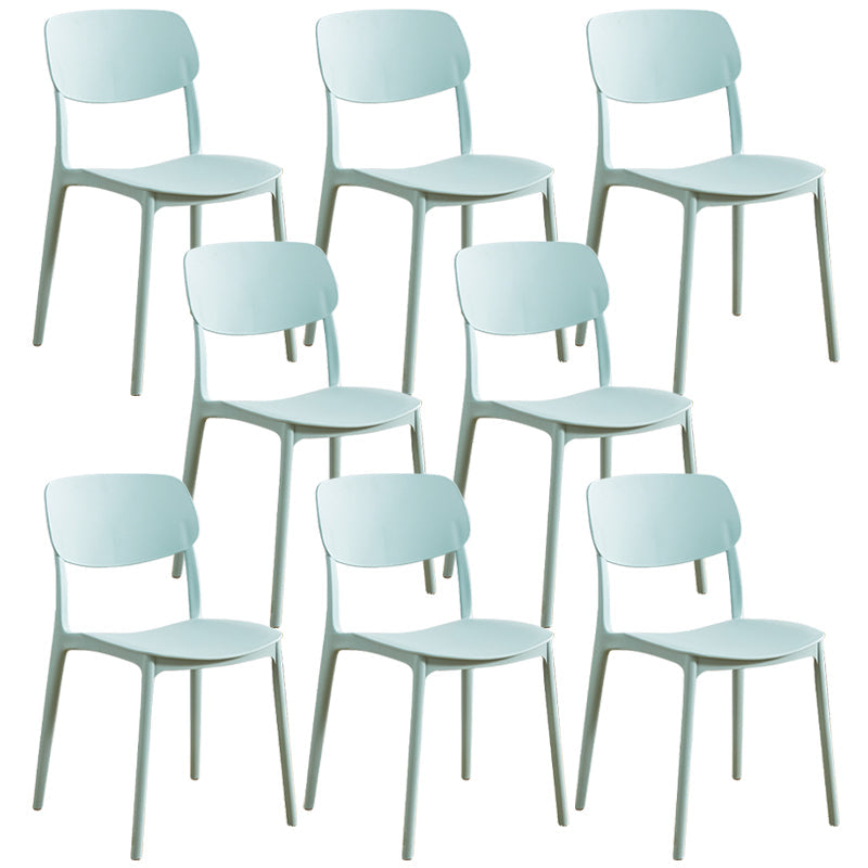 Glam Style Plastic Side Chair Matte Finish Open Back Home Use Dining Chair Green Set of 8 Clearhalo ' kitchen&dining_furn' 'Dining Chairs' 'Dining Tables & Seating' 'dining_chair' 'Furniture' 'furniture_dining_chair' 'Kitchen & Dining Furniture' 'kitchen' 3564261