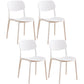 Glam Style Plastic Side Chair Matte Finish Open Back Home Use Dining Chair White Set of 4 Clearhalo ' kitchen&dining_furn' 'Dining Chairs' 'Dining Tables & Seating' 'dining_chair' 'Furniture' 'furniture_dining_chair' 'Kitchen & Dining Furniture' 'kitchen' 3564262