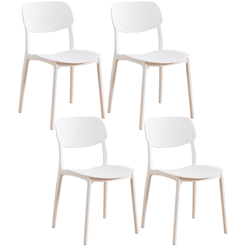 Glam Style Plastic Side Chair Matte Finish Open Back Home Use Dining Chair White Set of 4 Clearhalo ' kitchen&dining_furn' 'Dining Chairs' 'Dining Tables & Seating' 'dining_chair' 'Furniture' 'furniture_dining_chair' 'Kitchen & Dining Furniture' 'kitchen' 3564262