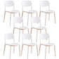 Glam Style Plastic Side Chair Matte Finish Open Back Home Use Dining Chair White Set of 8 Clearhalo ' kitchen&dining_furn' 'Dining Chairs' 'Dining Tables & Seating' 'dining_chair' 'Furniture' 'furniture_dining_chair' 'Kitchen & Dining Furniture' 'kitchen' 3564263