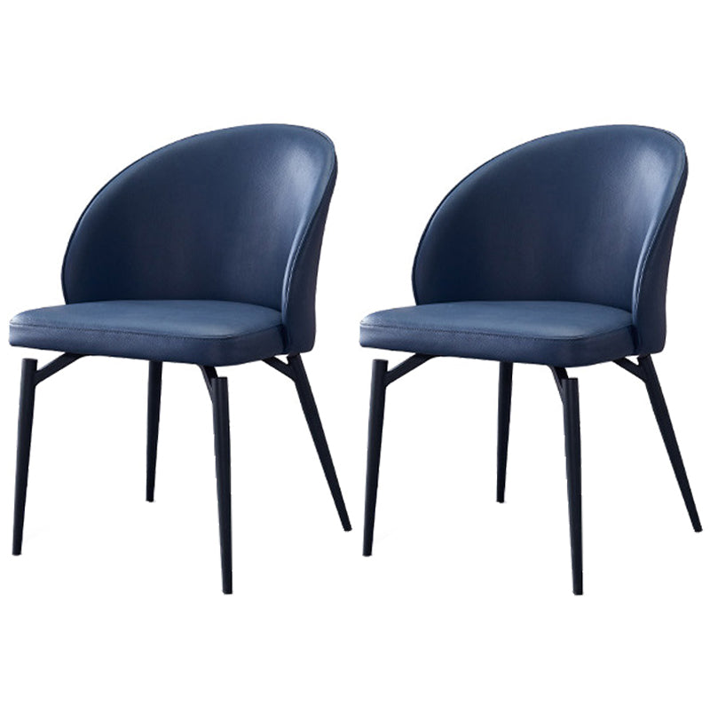 Nordic Metal Armless Dining Chairs Restaurant Open Back Dining Side Chair Navy 2 Piece Set Clearhalo ' kitchen&dining_furn' 'Dining Chairs' 'Dining Tables & Seating' 'dining_chair' 'furn' 'furn_dining_chair' 'Furniture' 'furniture_dining_chair' 'Kitchen & Dining Furniture' 'kitchen' 3564265