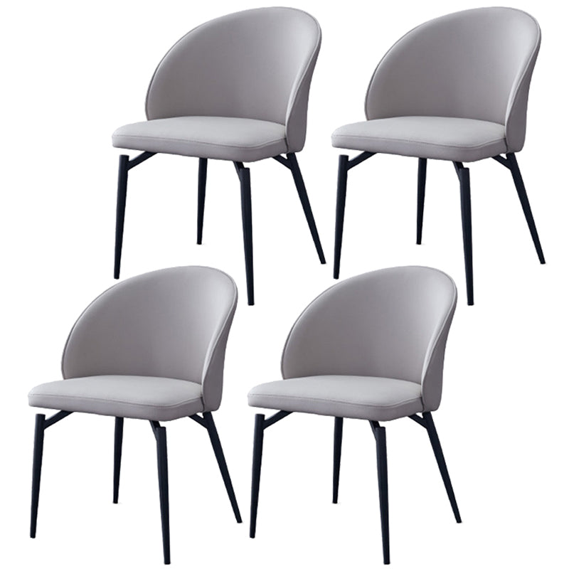 Nordic Metal Armless Dining Chairs Restaurant Open Back Dining Side Chair Off-White 4 Piece Set Clearhalo ' kitchen&dining_furn' 'Dining Chairs' 'Dining Tables & Seating' 'dining_chair' 'furn' 'furn_dining_chair' 'Furniture' 'furniture_dining_chair' 'Kitchen & Dining Furniture' 'kitchen' 3564278