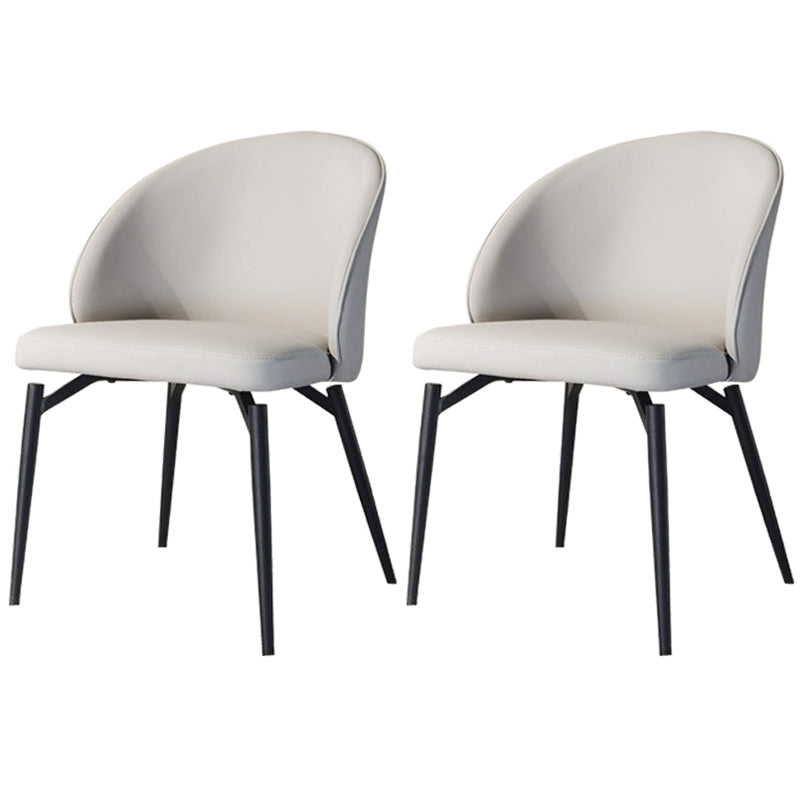 Nordic Metal Armless Dining Chairs Restaurant Open Back Dining Side Chair White 2 Piece Set Clearhalo ' kitchen&dining_furn' 'Dining Chairs' 'Dining Tables & Seating' 'dining_chair' 'furn' 'furn_dining_chair' 'Furniture' 'furniture_dining_chair' 'Kitchen & Dining Furniture' 'kitchen' 3564283