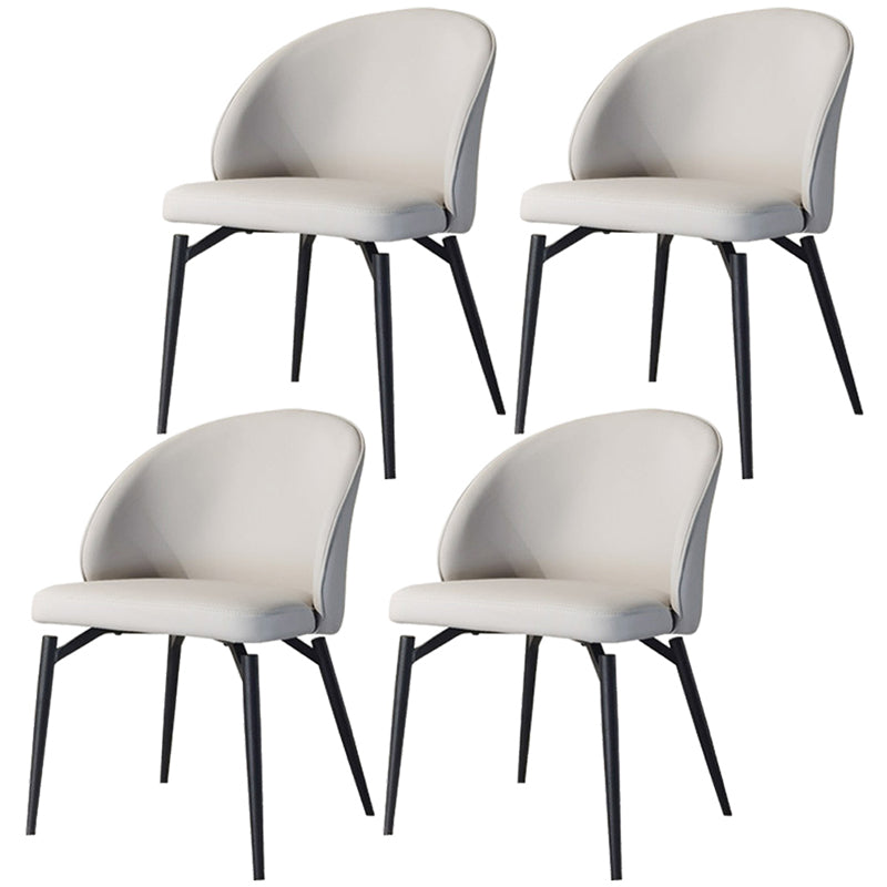 Nordic Metal Armless Dining Chairs Restaurant Open Back Dining Side Chair White 4 Piece Set Clearhalo ' kitchen&dining_furn' 'Dining Chairs' 'Dining Tables & Seating' 'dining_chair' 'furn' 'furn_dining_chair' 'Furniture' 'furniture_dining_chair' 'Kitchen & Dining Furniture' 'kitchen' 3564284