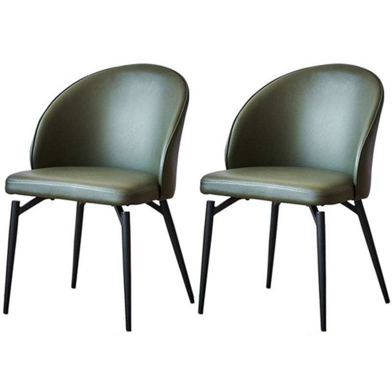 Nordic Metal Armless Dining Chairs Restaurant Open Back Dining Side Chair Blackish Green 2 Piece Set Clearhalo ' kitchen&dining_furn' 'Dining Chairs' 'Dining Tables & Seating' 'dining_chair' 'furn' 'furn_dining_chair' 'Furniture' 'furniture_dining_chair' 'Kitchen & Dining Furniture' 'kitchen' 3564288