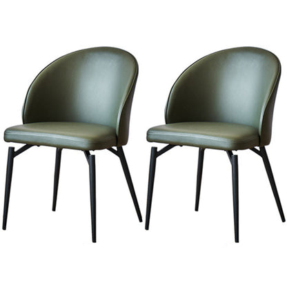 Nordic Metal Armless Dining Chairs Restaurant Open Back Dining Side Chair Blackish Green 2 Piece Set Clearhalo ' kitchen&dining_furn' 'Dining Chairs' 'Dining Tables & Seating' 'dining_chair' 'furn' 'furn_dining_chair' 'Furniture' 'furniture_dining_chair' 'Kitchen & Dining Furniture' 'kitchen' 3564288