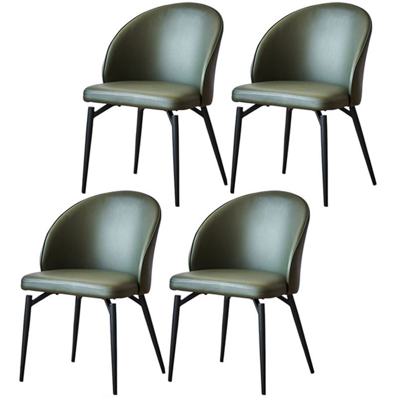 Nordic Metal Armless Dining Chairs Restaurant Open Back Dining Side Chair Blackish Green 4 Piece Set Clearhalo ' kitchen&dining_furn' 'Dining Chairs' 'Dining Tables & Seating' 'dining_chair' 'furn' 'furn_dining_chair' 'Furniture' 'furniture_dining_chair' 'Kitchen & Dining Furniture' 'kitchen' 3564289