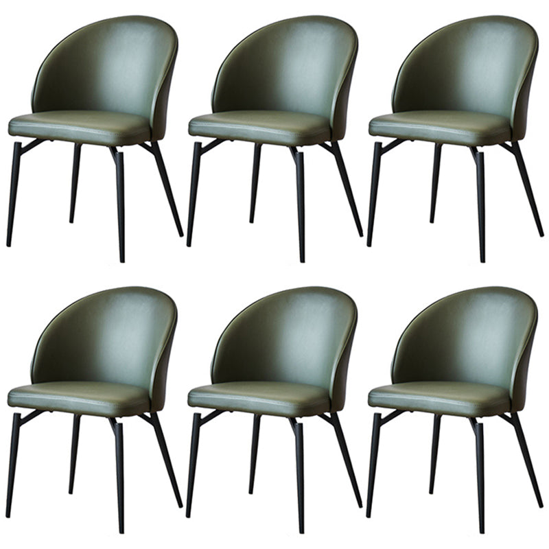 Nordic Metal Armless Dining Chairs Restaurant Open Back Dining Side Chair Blackish Green 6 Piece Set Clearhalo ' kitchen&dining_furn' 'Dining Chairs' 'Dining Tables & Seating' 'dining_chair' 'furn' 'furn_dining_chair' 'Furniture' 'furniture_dining_chair' 'Kitchen & Dining Furniture' 'kitchen' 3564290