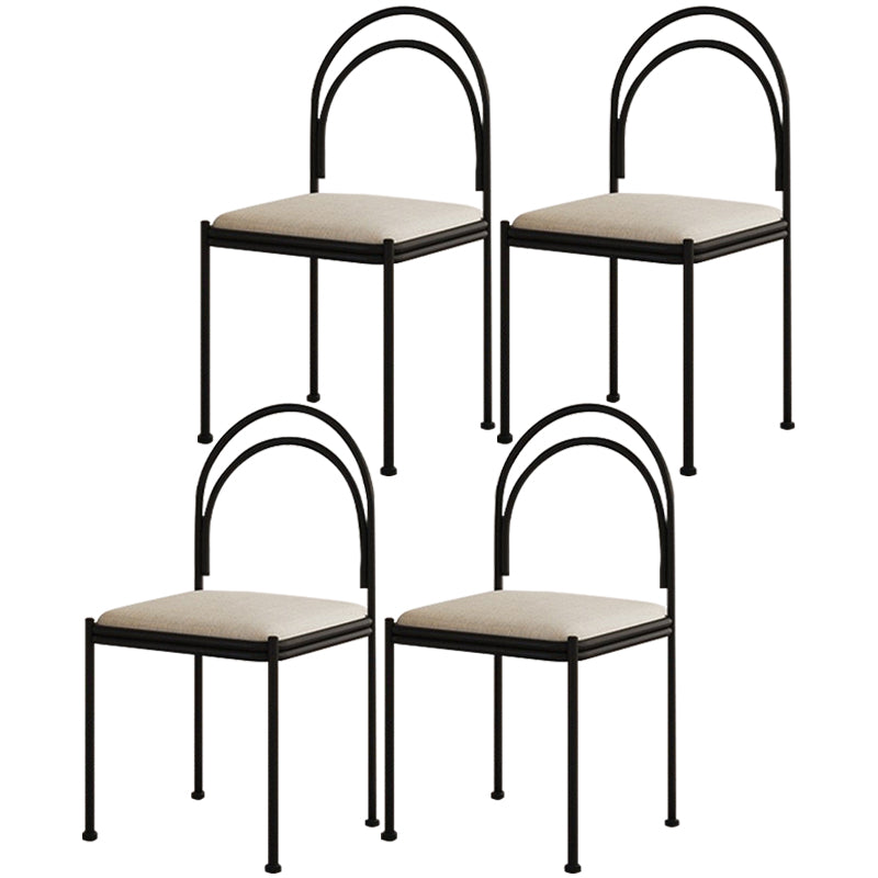 Scandinavian Metal Dining Chair Open Back Restaurant Dining Side Chair Yellow Fabric 4 Piece Set Clearhalo ' kitchen&dining_furn' 'Dining Chairs' 'Dining Tables & Seating' 'dining_chair' 'furn' 'furn_dining_chair' 'Furniture' 'furniture_dining_chair' 'Kitchen & Dining Furniture' 'kitchen' 3564294