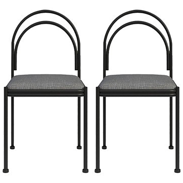 Scandinavian Metal Dining Chair Open Back Restaurant Dining Side Chair Grey Fabric 2 Piece Set Clearhalo ' kitchen&dining_furn' 'Dining Chairs' 'Dining Tables & Seating' 'dining_chair' 'furn' 'furn_dining_chair' 'Furniture' 'furniture_dining_chair' 'Kitchen & Dining Furniture' 'kitchen' 3564303