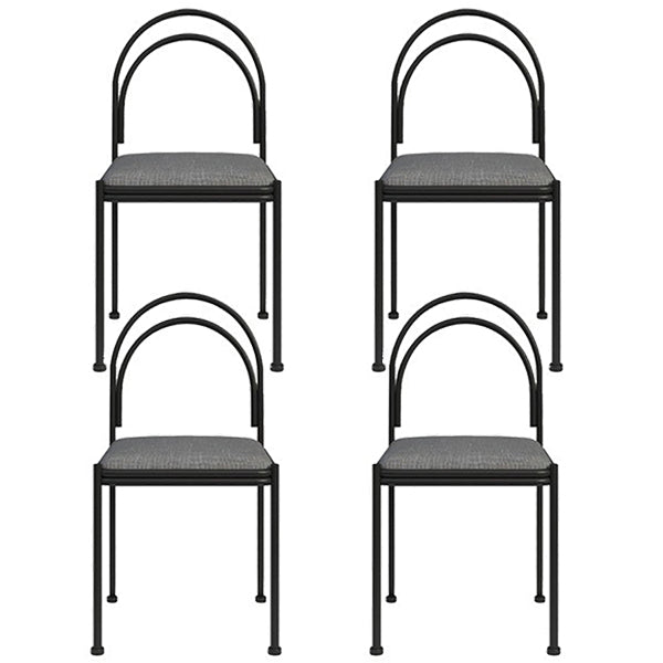 Scandinavian Metal Dining Chair Open Back Restaurant Dining Side Chair Grey Fabric 4 Piece Set Clearhalo ' kitchen&dining_furn' 'Dining Chairs' 'Dining Tables & Seating' 'dining_chair' 'furn' 'furn_dining_chair' 'Furniture' 'furniture_dining_chair' 'Kitchen & Dining Furniture' 'kitchen' 3564305