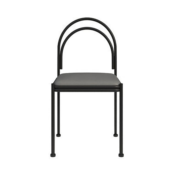 Scandinavian Metal Dining Chair Open Back Restaurant Dining Side Chair Grey Leather 1 Piece Clearhalo ' kitchen&dining_furn' 'Dining Chairs' 'Dining Tables & Seating' 'dining_chair' 'furn' 'furn_dining_chair' 'Furniture' 'furniture_dining_chair' 'Kitchen & Dining Furniture' 'kitchen' 3564307