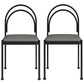Scandinavian Metal Dining Chair Open Back Restaurant Dining Side Chair Grey Leather 2 Piece Set Clearhalo ' kitchen&dining_furn' 'Dining Chairs' 'Dining Tables & Seating' 'dining_chair' 'furn' 'furn_dining_chair' 'Furniture' 'furniture_dining_chair' 'Kitchen & Dining Furniture' 'kitchen' 3564308