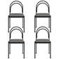 Scandinavian Metal Dining Chair Open Back Restaurant Dining Side Chair Grey Leather 4 Piece Set Clearhalo ' kitchen&dining_furn' 'Dining Chairs' 'Dining Tables & Seating' 'dining_chair' 'furn' 'furn_dining_chair' 'Furniture' 'furniture_dining_chair' 'Kitchen & Dining Furniture' 'kitchen' 3564309