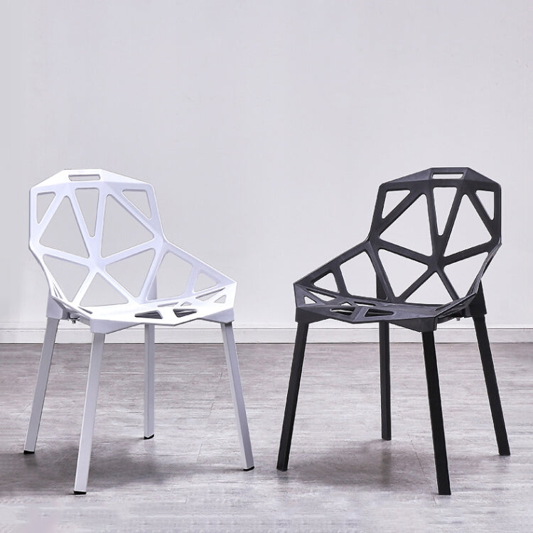 Contemporary Kitchen Plastic Armless Dining chair Cross Back Side Chair for Home Use Clearhalo ' kitchen&dining_furn' 'Dining Chairs' 'Dining Tables & Seating' 'dining_chair' 'furn' 'furn_dining_chair' 'Furniture' 'furniture_dining_chair' 'Kitchen & Dining Furniture' 'kitchen' 3564313