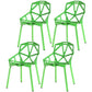 Contemporary Kitchen Plastic Armless Dining chair Cross Back Side Chair for Home Use Green 4 Piece Set Clearhalo ' kitchen&dining_furn' 'Dining Chairs' 'Dining Tables & Seating' 'dining_chair' 'furn' 'furn_dining_chair' 'Furniture' 'furniture_dining_chair' 'Kitchen & Dining Furniture' 'kitchen' 3564315