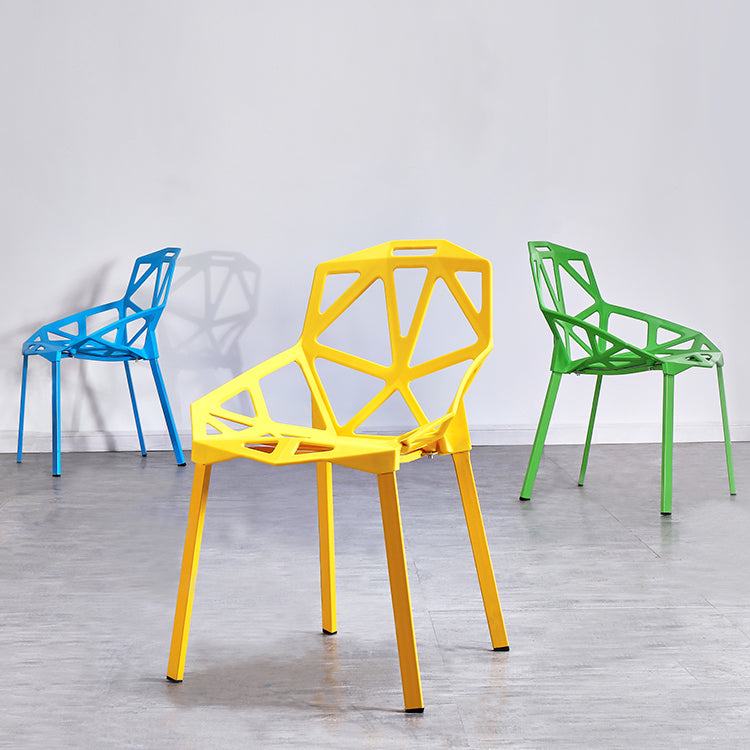 Contemporary Kitchen Plastic Armless Dining chair Cross Back Side Chair for Home Use Clearhalo ' kitchen&dining_furn' 'Dining Chairs' 'Dining Tables & Seating' 'dining_chair' 'furn' 'furn_dining_chair' 'Furniture' 'furniture_dining_chair' 'Kitchen & Dining Furniture' 'kitchen' 3564316