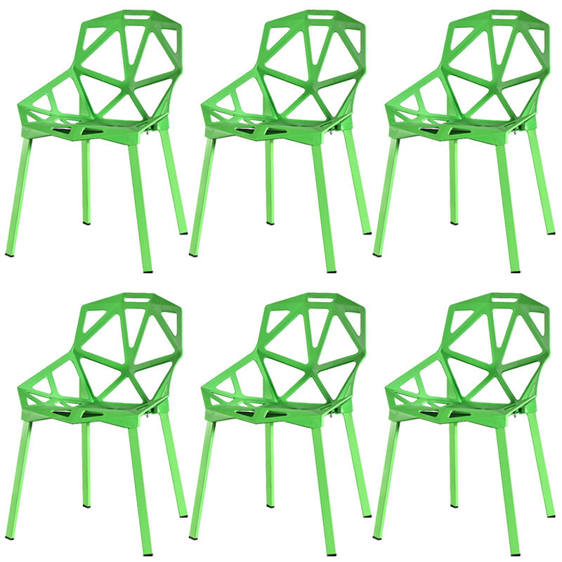 Contemporary Kitchen Plastic Armless Dining chair Cross Back Side Chair for Home Use Green 6 Piece Set Clearhalo ' kitchen&dining_furn' 'Dining Chairs' 'Dining Tables & Seating' 'dining_chair' 'furn' 'furn_dining_chair' 'Furniture' 'furniture_dining_chair' 'Kitchen & Dining Furniture' 'kitchen' 3564317