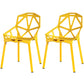 Contemporary Kitchen Plastic Armless Dining chair Cross Back Side Chair for Home Use Yellow 2 Piece Set Clearhalo ' kitchen&dining_furn' 'Dining Chairs' 'Dining Tables & Seating' 'dining_chair' 'furn' 'furn_dining_chair' 'Furniture' 'furniture_dining_chair' 'Kitchen & Dining Furniture' 'kitchen' 3564319