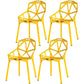 Contemporary Kitchen Plastic Armless Dining chair Cross Back Side Chair for Home Use Yellow 4 Piece Set Clearhalo ' kitchen&dining_furn' 'Dining Chairs' 'Dining Tables & Seating' 'dining_chair' 'furn' 'furn_dining_chair' 'Furniture' 'furniture_dining_chair' 'Kitchen & Dining Furniture' 'kitchen' 3564321