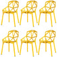 Contemporary Kitchen Plastic Armless Dining chair Cross Back Side Chair for Home Use Yellow 6 Piece Set Clearhalo ' kitchen&dining_furn' 'Dining Chairs' 'Dining Tables & Seating' 'dining_chair' 'furn' 'furn_dining_chair' 'Furniture' 'furniture_dining_chair' 'Kitchen & Dining Furniture' 'kitchen' 3564323