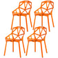 Contemporary Kitchen Plastic Armless Dining chair Cross Back Side Chair for Home Use Orange 4 Piece Set Clearhalo ' kitchen&dining_furn' 'Dining Chairs' 'Dining Tables & Seating' 'dining_chair' 'furn' 'furn_dining_chair' 'Furniture' 'furniture_dining_chair' 'Kitchen & Dining Furniture' 'kitchen' 3564327
