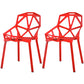 Contemporary Kitchen Plastic Armless Dining chair Cross Back Side Chair for Home Use Red 2 Piece Set Clearhalo ' kitchen&dining_furn' 'Dining Chairs' 'Dining Tables & Seating' 'dining_chair' 'furn' 'furn_dining_chair' 'Furniture' 'furniture_dining_chair' 'Kitchen & Dining Furniture' 'kitchen' 3564332