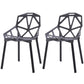 Contemporary Kitchen Plastic Armless Dining chair Cross Back Side Chair for Home Use Black 2 Piece Set Clearhalo ' kitchen&dining_furn' 'Dining Chairs' 'Dining Tables & Seating' 'dining_chair' 'furn' 'furn_dining_chair' 'Furniture' 'furniture_dining_chair' 'Kitchen & Dining Furniture' 'kitchen' 3564337