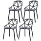 Contemporary Kitchen Plastic Armless Dining chair Cross Back Side Chair for Home Use Black 4 Piece Set Clearhalo ' kitchen&dining_furn' 'Dining Chairs' 'Dining Tables & Seating' 'dining_chair' 'furn' 'furn_dining_chair' 'Furniture' 'furniture_dining_chair' 'Kitchen & Dining Furniture' 'kitchen' 3564340