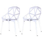 Contemporary Kitchen Plastic Armless Dining chair Cross Back Side Chair for Home Use White 2 Piece Set Clearhalo ' kitchen&dining_furn' 'Dining Chairs' 'Dining Tables & Seating' 'dining_chair' 'furn' 'furn_dining_chair' 'Furniture' 'furniture_dining_chair' 'Kitchen & Dining Furniture' 'kitchen' 3564343