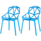 Contemporary Kitchen Plastic Armless Dining chair Cross Back Side Chair for Home Use Sky Blue 2 Piece Set Clearhalo ' kitchen&dining_furn' 'Dining Chairs' 'Dining Tables & Seating' 'dining_chair' 'furn' 'furn_dining_chair' 'Furniture' 'furniture_dining_chair' 'Kitchen & Dining Furniture' 'kitchen' 3564346