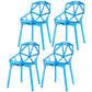 Contemporary Kitchen Plastic Armless Dining chair Cross Back Side Chair for Home Use Sky Blue 4 Piece Set Clearhalo ' kitchen&dining_furn' 'Dining Chairs' 'Dining Tables & Seating' 'dining_chair' 'furn' 'furn_dining_chair' 'Furniture' 'furniture_dining_chair' 'Kitchen & Dining Furniture' 'kitchen' 3564347