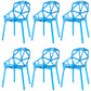 Contemporary Kitchen Plastic Armless Dining chair Cross Back Side Chair for Home Use Sky Blue 6 Piece Set Clearhalo ' kitchen&dining_furn' 'Dining Chairs' 'Dining Tables & Seating' 'dining_chair' 'furn' 'furn_dining_chair' 'Furniture' 'furniture_dining_chair' 'Kitchen & Dining Furniture' 'kitchen' 3564348