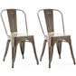 Industrial Dining Chair Slat Back Chair with 4 Metal Legs for Home Use Brown Metal 2 Piece Set Clearhalo ' kitchen&dining_furn' 'Dining Chairs' 'Dining Tables & Seating' 'dining_chair' 'furn' 'furn_dining_chair' 'Furniture' 'furniture_dining_chair' 'Kitchen & Dining Furniture' 'kitchen' 3564352