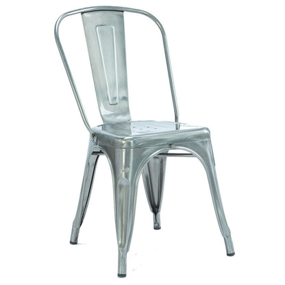 Industrial Dining Chair Slat Back Chair with 4 Metal Legs for Home Use Silver Metal 1 Piece Clearhalo ' kitchen&dining_furn' 'Dining Chairs' 'Dining Tables & Seating' 'dining_chair' 'furn' 'furn_dining_chair' 'Furniture' 'furniture_dining_chair' 'Kitchen & Dining Furniture' 'kitchen' 3564356