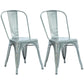 Industrial Dining Chair Slat Back Chair with 4 Metal Legs for Home Use Silver Metal 2 Piece Set Clearhalo ' kitchen&dining_furn' 'Dining Chairs' 'Dining Tables & Seating' 'dining_chair' 'furn' 'furn_dining_chair' 'Furniture' 'furniture_dining_chair' 'Kitchen & Dining Furniture' 'kitchen' 3564357