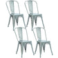Industrial Dining Chair Slat Back Chair with 4 Metal Legs for Home Use Silver Metal 4 Piece Set Clearhalo ' kitchen&dining_furn' 'Dining Chairs' 'Dining Tables & Seating' 'dining_chair' 'furn' 'furn_dining_chair' 'Furniture' 'furniture_dining_chair' 'Kitchen & Dining Furniture' 'kitchen' 3564359