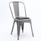 Industrial Dining Chair Slat Back Chair with 4 Metal Legs for Home Use Silver Faux Leather 1 Piece Clearhalo ' kitchen&dining_furn' 'Dining Chairs' 'Dining Tables & Seating' 'dining_chair' 'furn' 'furn_dining_chair' 'Furniture' 'furniture_dining_chair' 'Kitchen & Dining Furniture' 'kitchen' 3564361