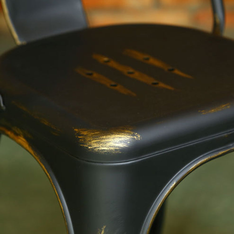 Industrial Dining Chair Slat Back Chair with 4 Metal Legs for Home Use Clearhalo ' kitchen&dining_furn' 'Dining Chairs' 'Dining Tables & Seating' 'dining_chair' 'furn' 'furn_dining_chair' 'Furniture' 'furniture_dining_chair' 'Kitchen & Dining Furniture' 'kitchen' 3564363