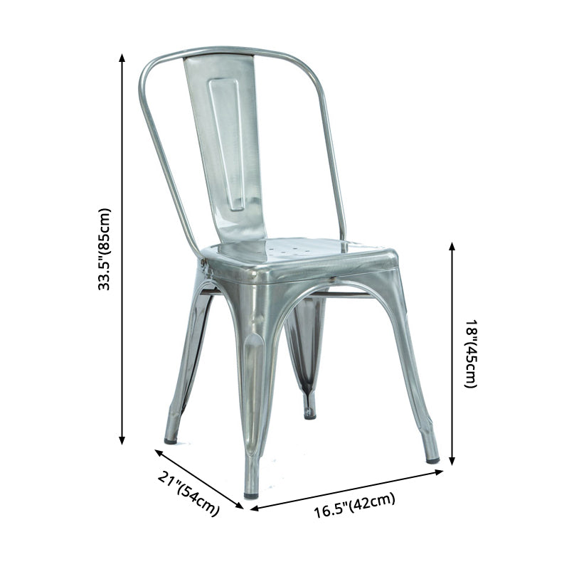 Industrial Dining Chair Slat Back Chair with 4 Metal Legs for Home Use Clearhalo ' kitchen&dining_furn' 'Dining Chairs' 'Dining Tables & Seating' 'dining_chair' 'furn' 'furn_dining_chair' 'Furniture' 'furniture_dining_chair' 'Kitchen & Dining Furniture' 'kitchen' 3564368