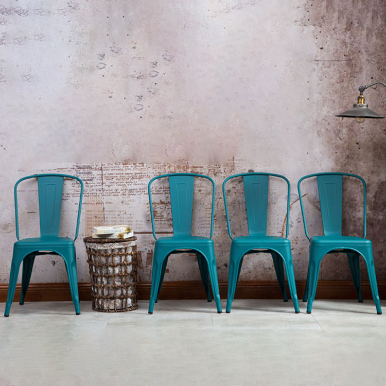 Industrial Dining Chair Slat Back Chair with 4 Metal Legs for Home Use Clearhalo ' kitchen&dining_furn' 'Dining Chairs' 'Dining Tables & Seating' 'dining_chair' 'furn' 'furn_dining_chair' 'Furniture' 'furniture_dining_chair' 'Kitchen & Dining Furniture' 'kitchen' 3564370