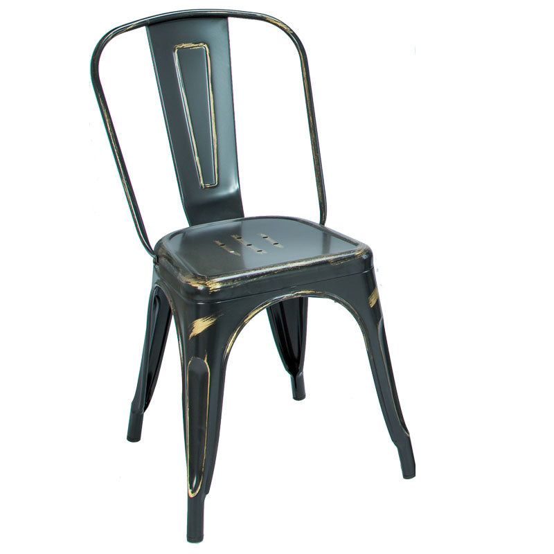 Industrial Dining Chair Slat Back Chair with 4 Metal Legs for Home Use Black Metal 1 Piece Clearhalo ' kitchen&dining_furn' 'Dining Chairs' 'Dining Tables & Seating' 'dining_chair' 'furn' 'furn_dining_chair' 'Furniture' 'furniture_dining_chair' 'Kitchen & Dining Furniture' 'kitchen' 3564373